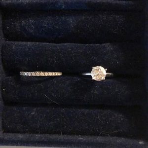 Wedding and engagement ring set